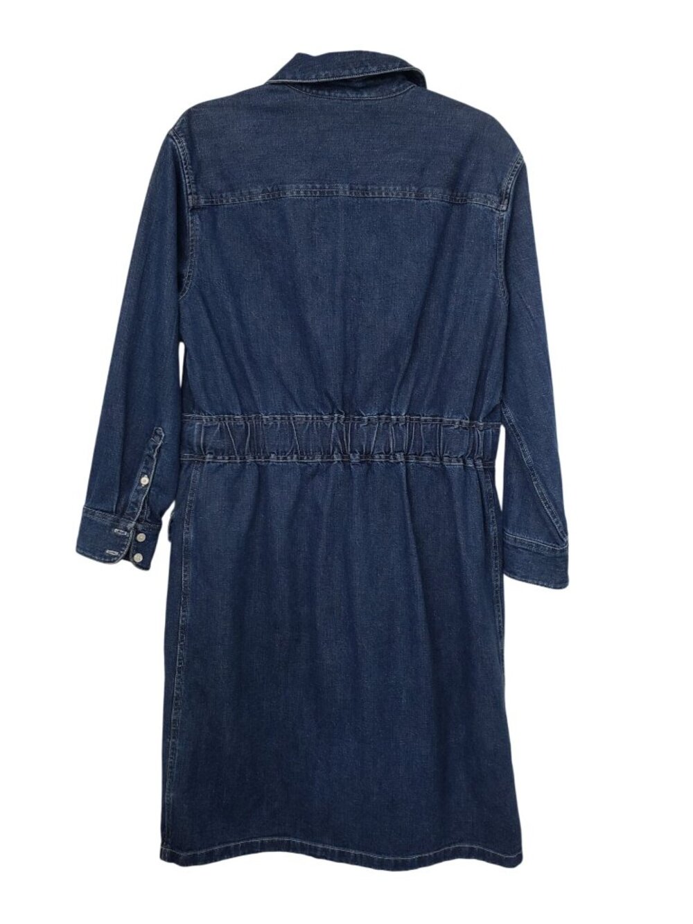 J. Crew $178 Denim Utility Dress Western Shirt Dress Tie Waist Womens 4 Office - Picture 11 of 12